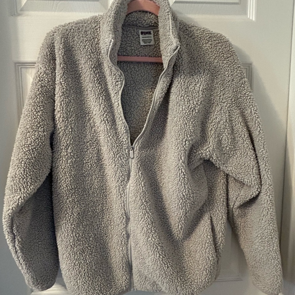 PINK Victoria's Secret Soft Gray Sherpa